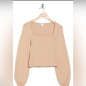 NWT Melrose and Market Sweater Blouson Sleeve Crop size L